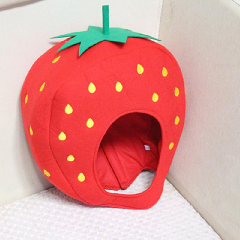 Funny Cute Plush Strawberry Headband For Girl Boy Keep Warm Plush Toys Hat Plush Headgear Creative Novelty Photo Props Cap