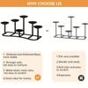 6 Heads Fireplace Candle Holder for Flameless or Wax Pillar Candles-black Candle Display Stand for Table Centerpieces Wedding Party