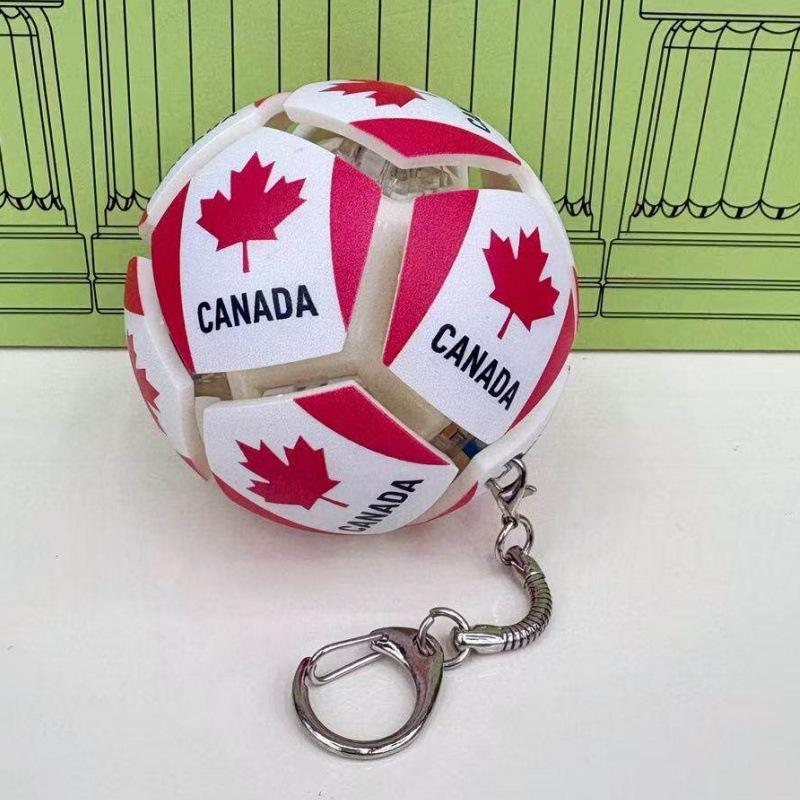 Soccer Ball Keychain Fidget Toy Portable Stress Relief Pendant Multi Team Souvenir Gift Box Decompression Toy For Football Fans