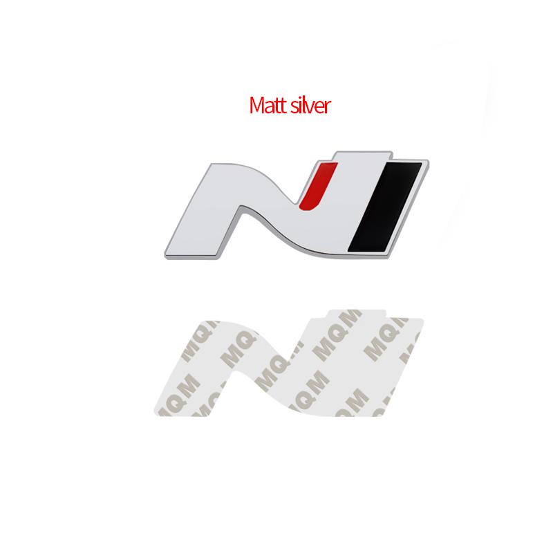 Wdjnt5 Glänzend Schwarz Metall N Kühlergrill Emblem Heckklappe Karosserie Abzeichen Aufkleber Für Hyundai N LINE Veloster Kona Elantra i30 i20 Tucson Sonata