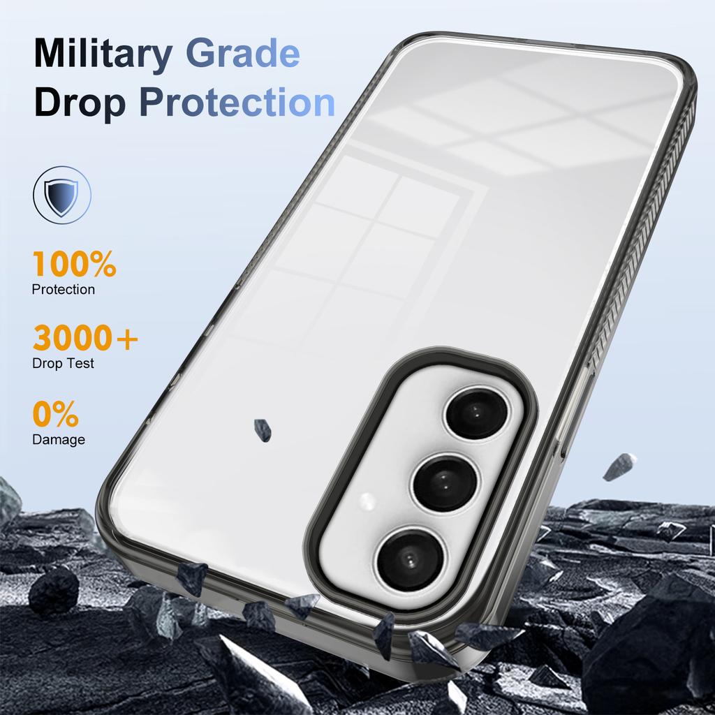 For Samsung Galaxy S24 FE Clear Phone Case TPU+PC Anti-Slip Drop-Proof Back Cover