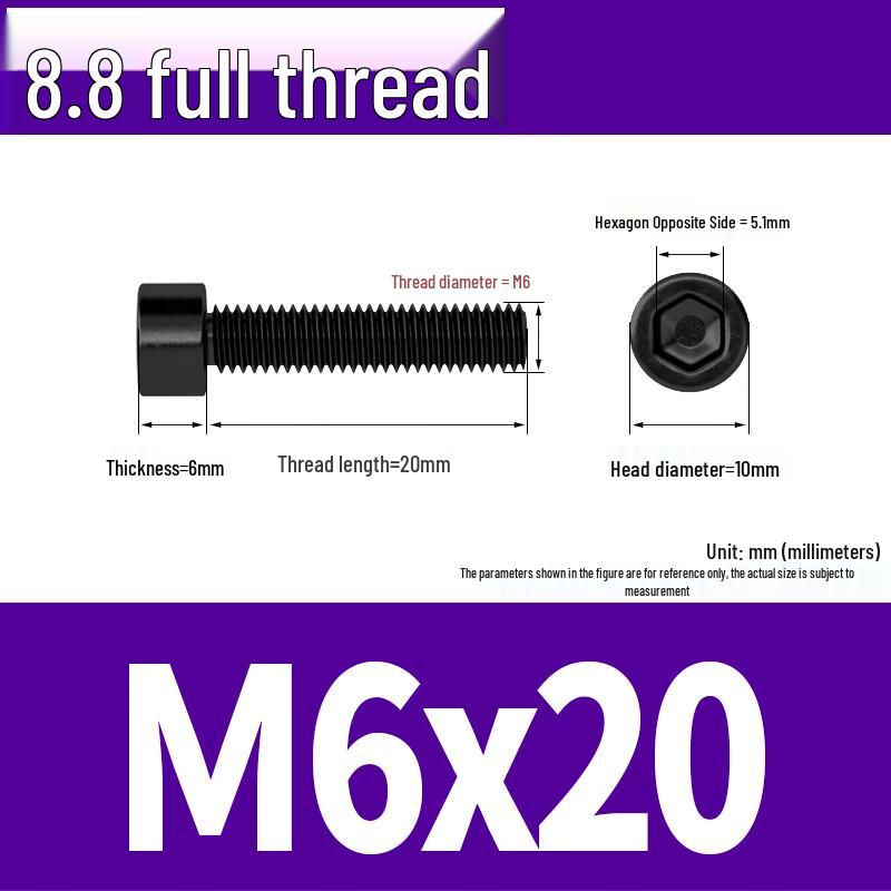 OIMG M6x20 Carbon Steel Hex Socket Cap Head Screws