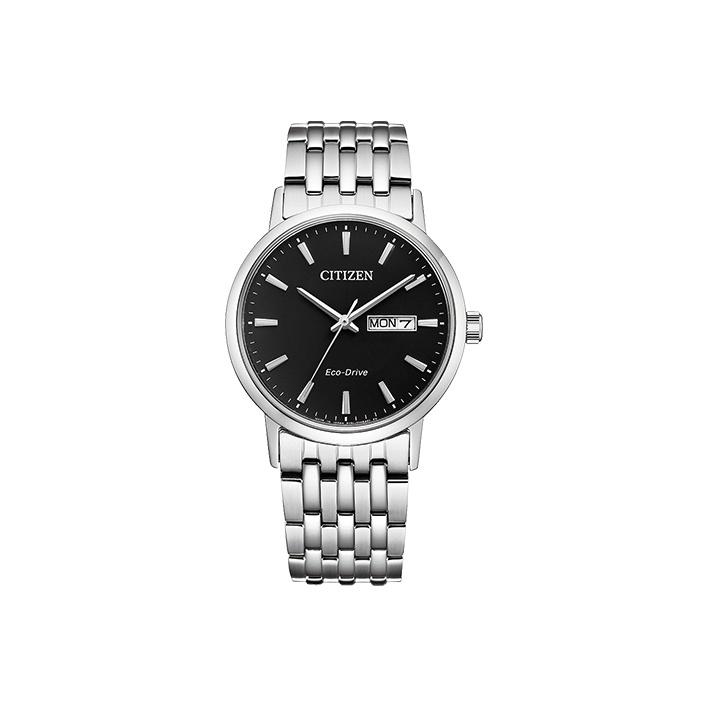 Citizen Fashion Calendar Eco-Drive Quartz Movement Stainless Steel Watch Men watches Black BM9010-59E Black Dial