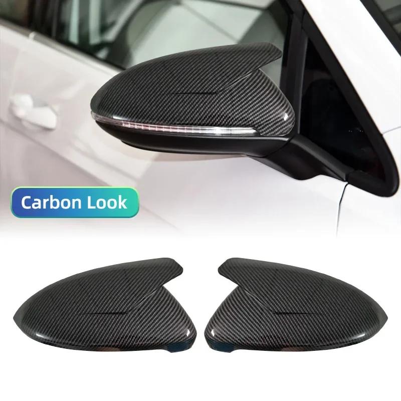 Seiten-Rückspiegelabdeckungen Blinker für VW Golf 7 MK7 7.5 GTI für Touran 2013-2020 Helles Schwarzes Spiegelgehäuse Autozubehör