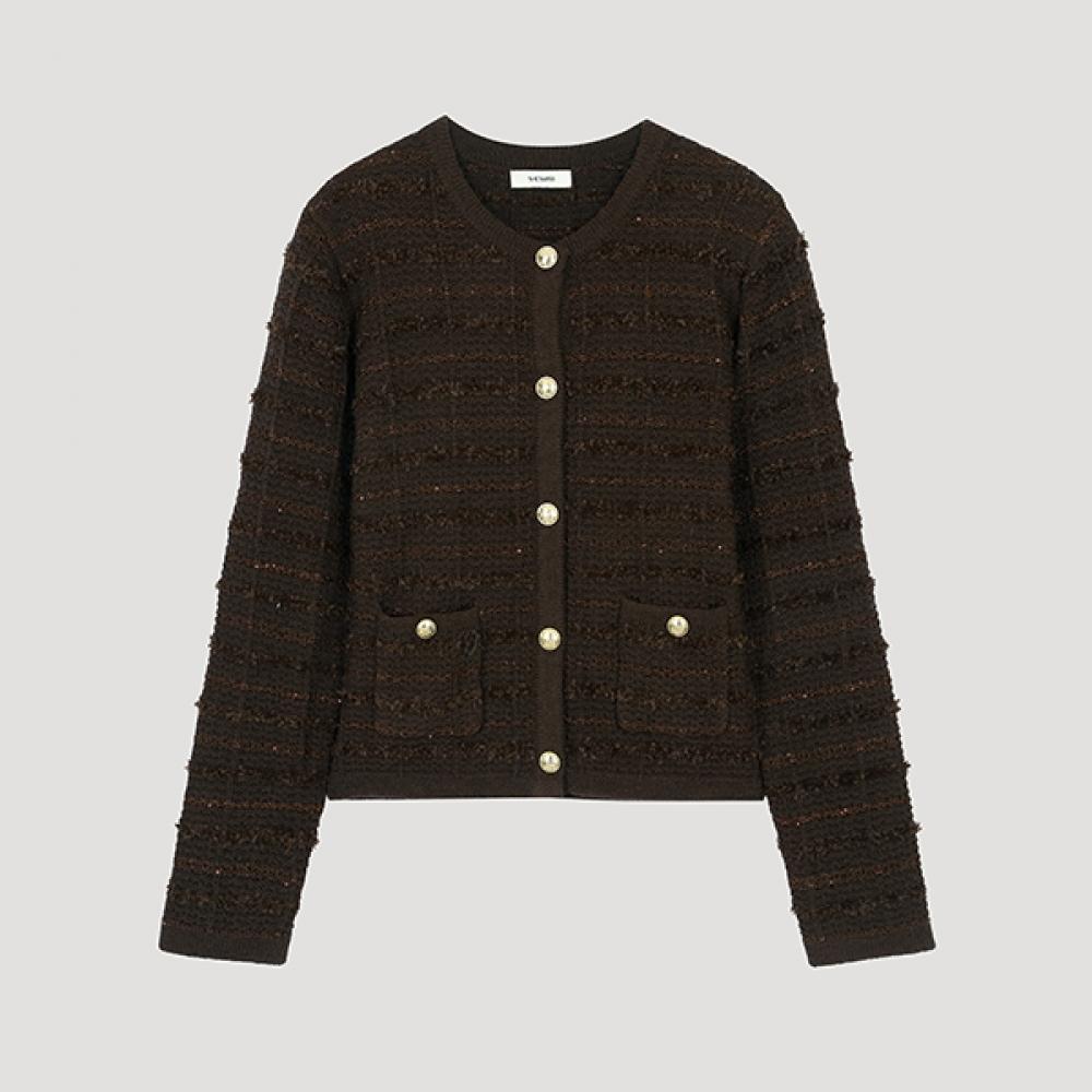 

She S miSS Glitter Round Neck Cardigan SSkcdo31080 Br Braun/55