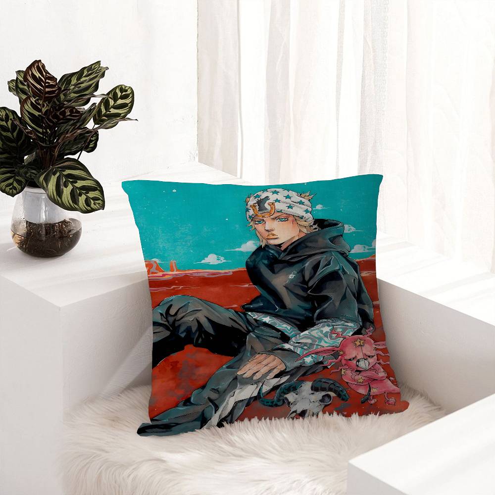 Anime Jojo Bizarre Adventure Retro Maple Design Cushion Cover Happy Autumn Harvest Decor Holiday Decorati Pillow Cover