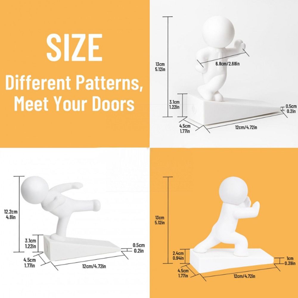 Cute Cartoon Decorative Door Stop No Drilling Action Figure Door Stopper Anti Collision Non-slip Door Bumper for Home&Bedroom