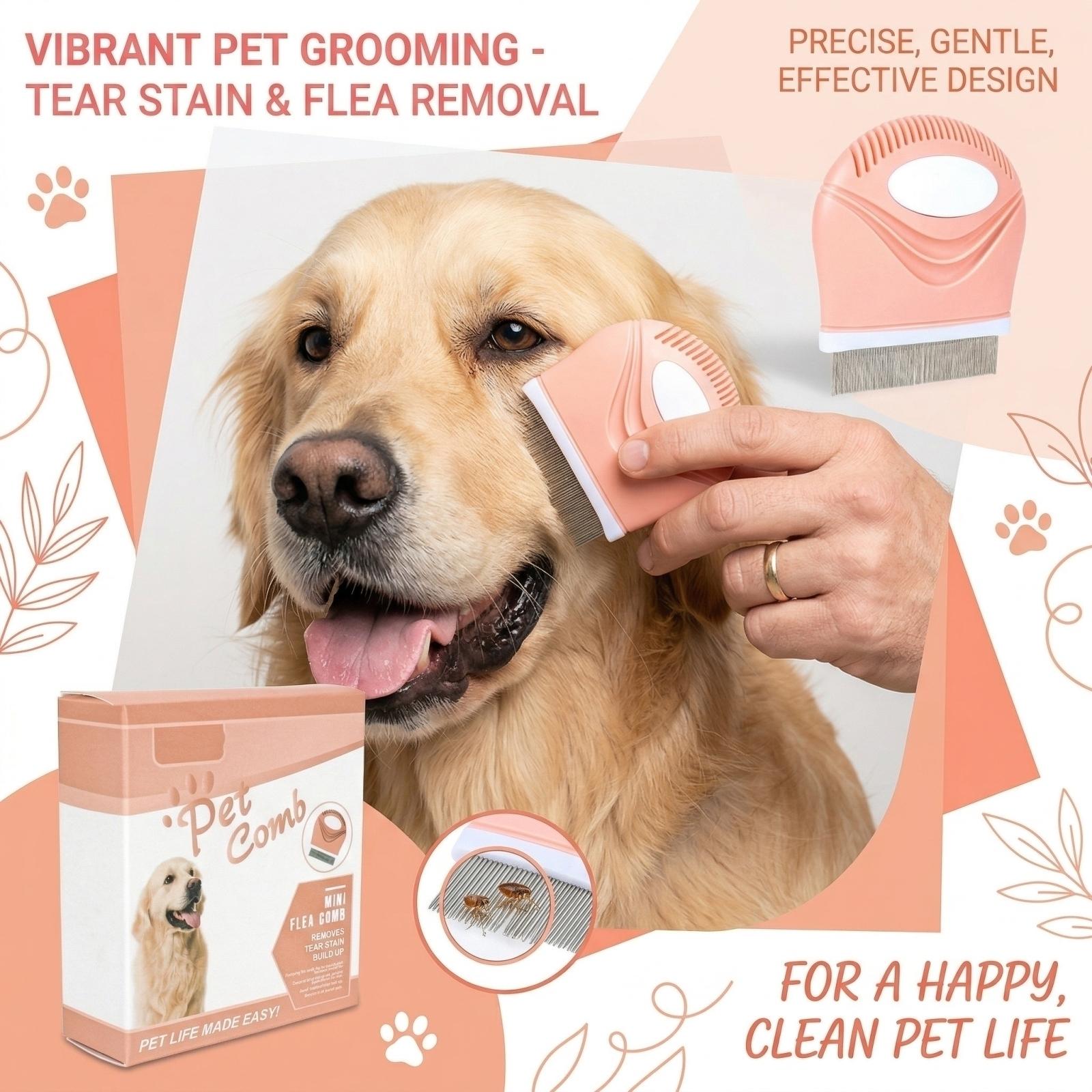 

Pet Small Face Comb Round Head Curved Comb Needle Comb Flea Removal Cleaning Comb One Size