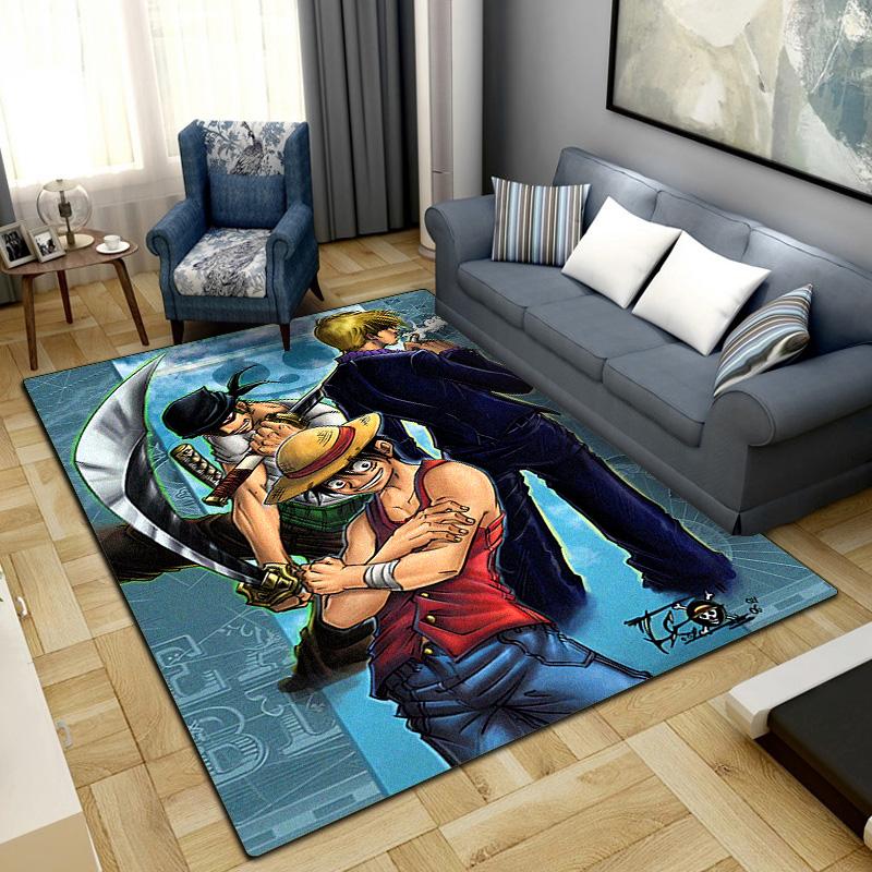 One Piece Anime Washable Non-Slip Rug Carpet Larget Floor Mat Bedroom Home Decor LXR169