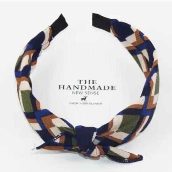 Blaues Schleifen-Stirnband Haarband für Frauen Haarschmuck Erwachsene Punkte Schleife Haar-Stirnband Mädchen Teenager Hartes Stirnband Gestreift