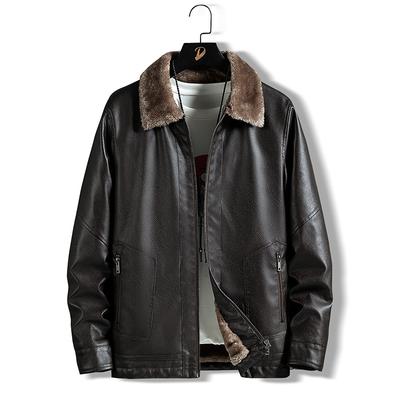 Men's Fur Coat Plush Thickened Leather Jacket Leather Coat Men's Thickened Coat