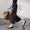 SOFSIL Women's High-Waist Linen Wide-Leg Pants