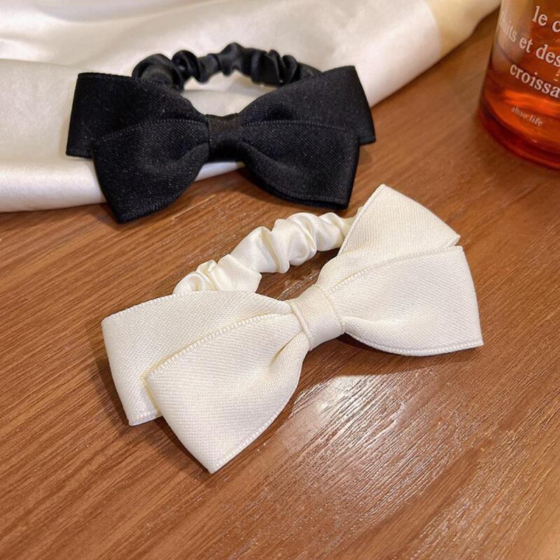 Баллекоркор Резинка для волос с лентой Черно-белый Хвост Резинка-скранчи white