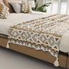 Chunky Knit Boho Throw Blankets Soft Tassel Plush Blankets Vintage Knitted Throw Blanket  Autumn