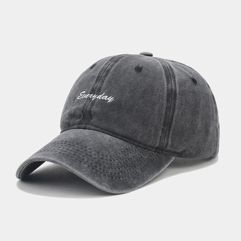 New Washed Letter Embroidered Baseball Cap Men's and Women's Summer Retro Soft Top Cap Outdoor Fashion Versatile Hat