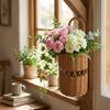 Rust-Resistant Wall Mounted Storage Basket Rustic Style Flower Bucket Flower Vase  Living Room