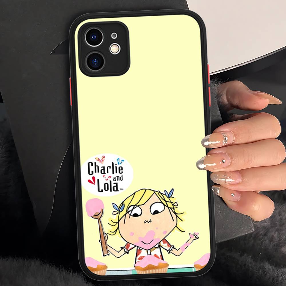 Charlie And Lola Anime For Silicone Matte Phone Case For IPhone 16 Pro Max 15 14 13 12 11 X XS MAX