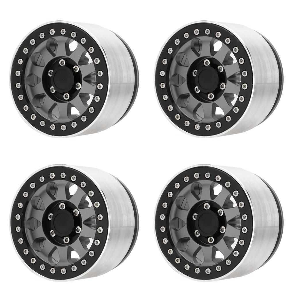 4pcs RC Car Wheel Professional Aluminium Alloy Replacement RC Wheel Rims for SCX6 1 6 RC Cars 2.9inch Titanium