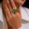 Einzigartige Übertriebene Große Ringe für Damen Bunte Steinquasten Vintage Verstellbarer Fingerring Grunge Schmuck Steampunk