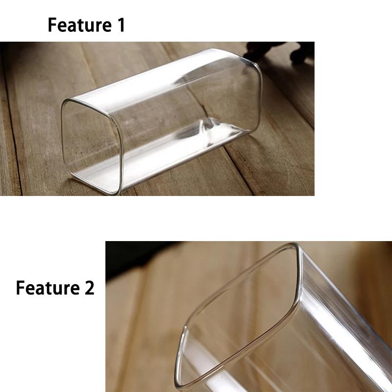 1PCS Square Glass Creative Transparent Cold Drink Large Capacity Iced Coffee Milk Tea Drinking Red Wine Drinkware for Home-use