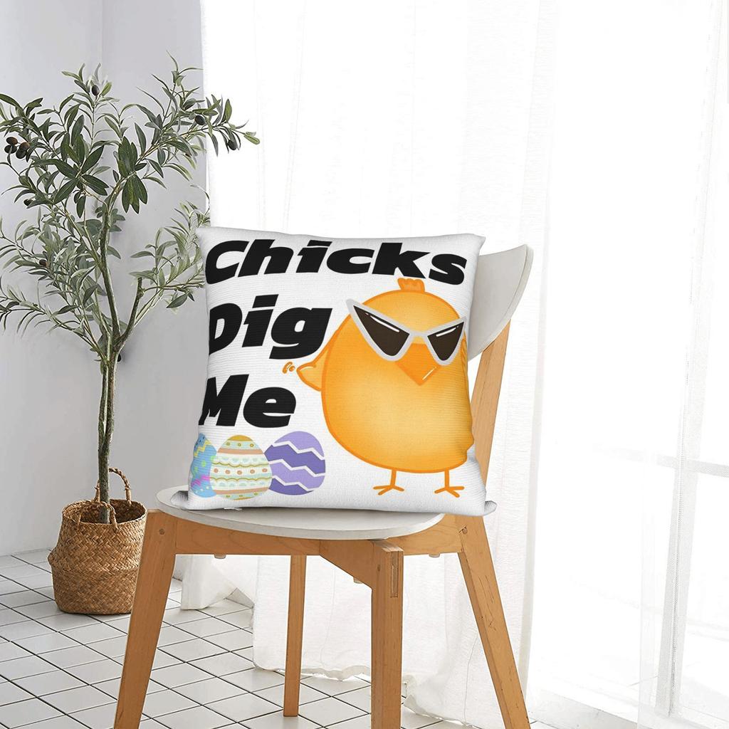 Easter Chicks Dig Me Pillow Cover Comfy Cushion Cover Fashion Pillow Case For Couch Sofa Bedroom