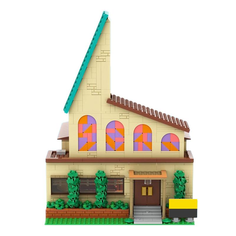 Simpsoned First Church Building Blocks Venue Modular Moe's Tavern Bar Springfield Elementary School Model Toys