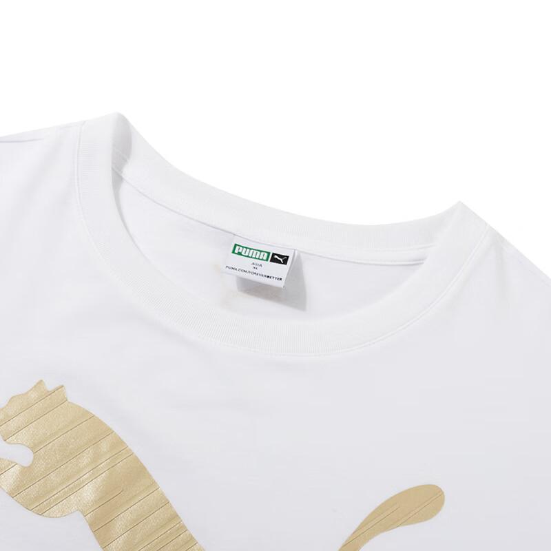 PUMA T Shirts Unisex White Crew Neck Moderate Straight Fit 625824-02