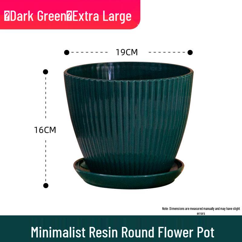 Small Vertical Stripe Resin Succulent Pot - Echeveria Non-Ceramic Planter for Home or Balcony