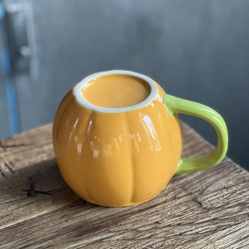 Halloween Keramisk Kopp, Oransje Gresskar, Friske Kunstneriske Hjem Melkekrus, Stor Kapasitet Frokost Par Kaffekopper Kontor Vann