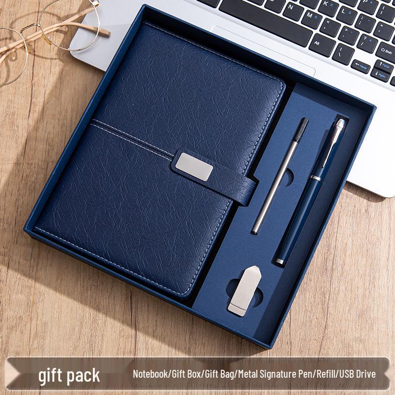 High-End A5 Business Notebook Gift Set: Customizable Logo, Thick Notepad for Meetings and Learning
