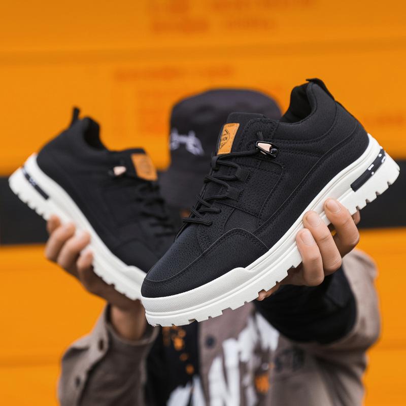 Fashion Men's Sneakers High Top 2024 New Autumn/winter Trendy Workwear Casual Shoes Thick Soled Lace Up Anti Slip Comfort Shoes