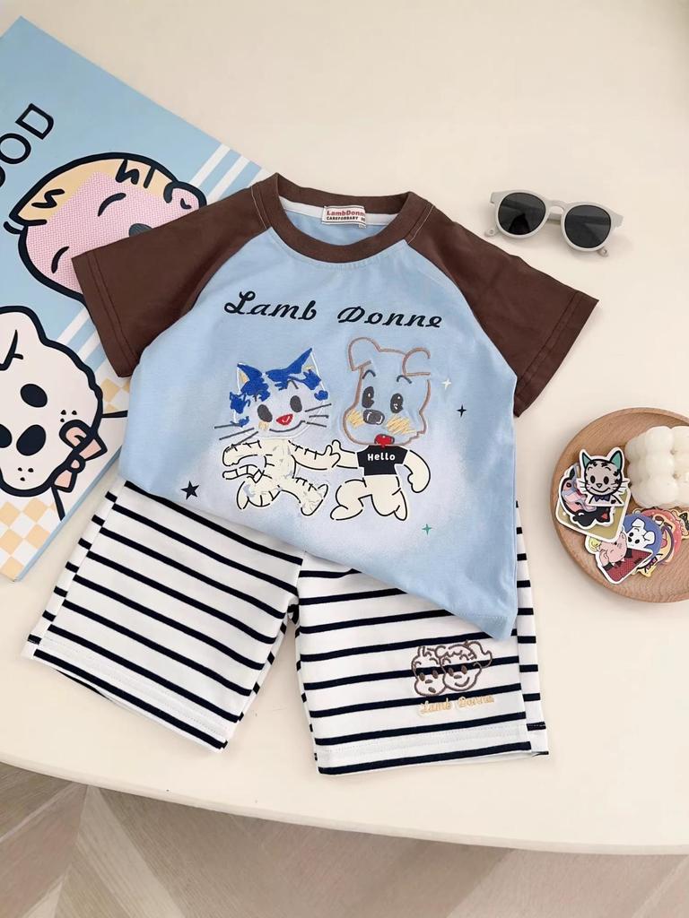 2026 Summer Cartoon Kids' Short-Sleeve Two-Piece Set