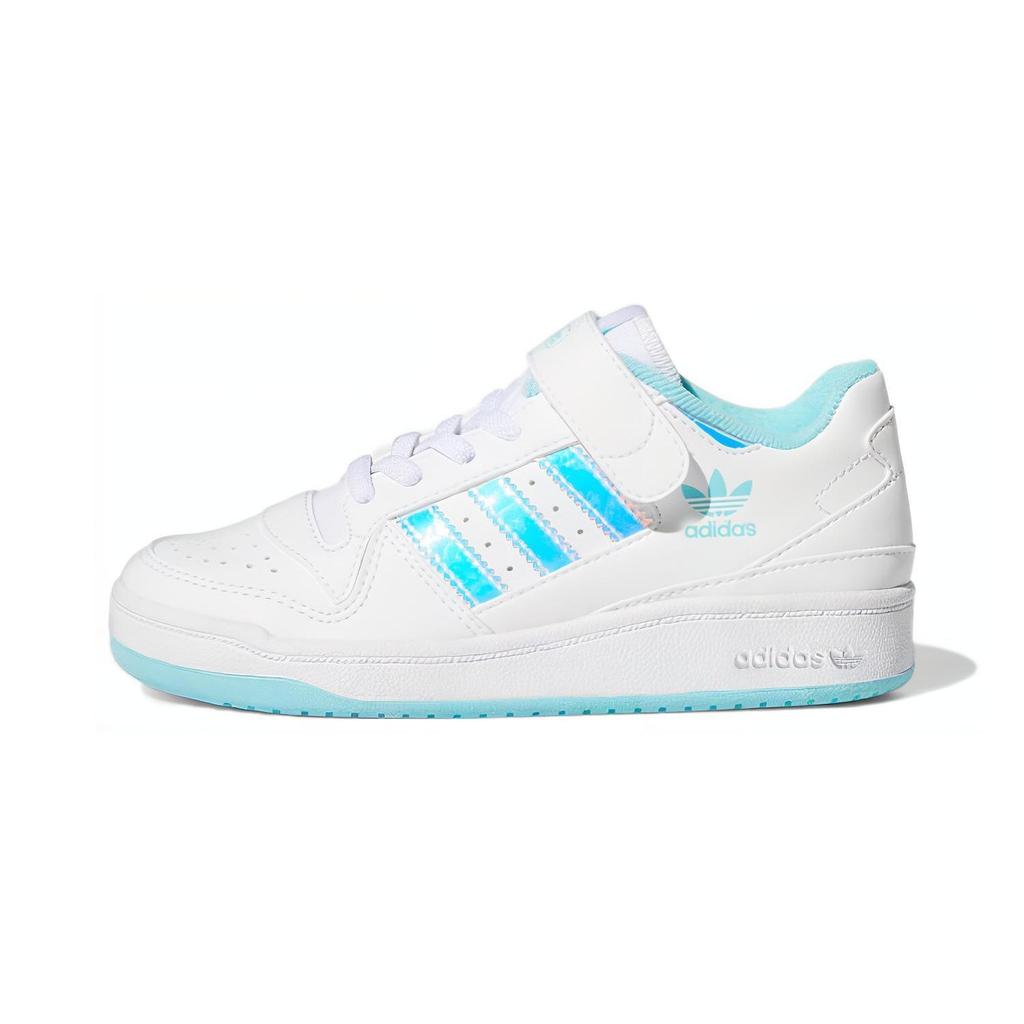 adidas Originals Forum Iridescent Comfortable Versatile Low-Top Sneakers Kids Sneakers White Blue GZ8846