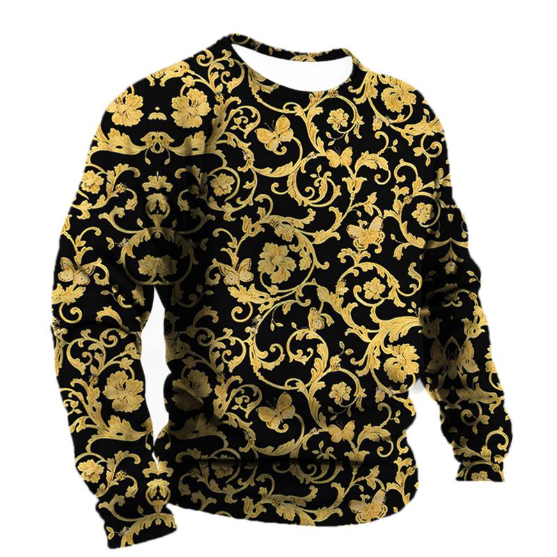 Men's T-shirt Baroque Graphics Fashion Printed T-Shirt Street O-neck Casual Clothes Oversized Top Men's Outdoor T-Shirt Pullover