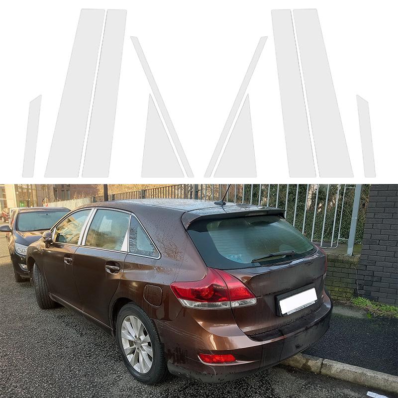 10pcs/set Car Pillar Posts Trim Stickers Auto Exterior Column Accessories Fit For Toyota Venza 2009-2015