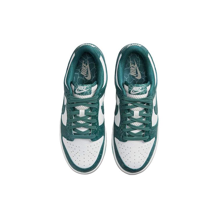 Nike Dunk Low Ocean Women's White Leather Textured Turquoise Overlays Casual Shoes DV3029-100