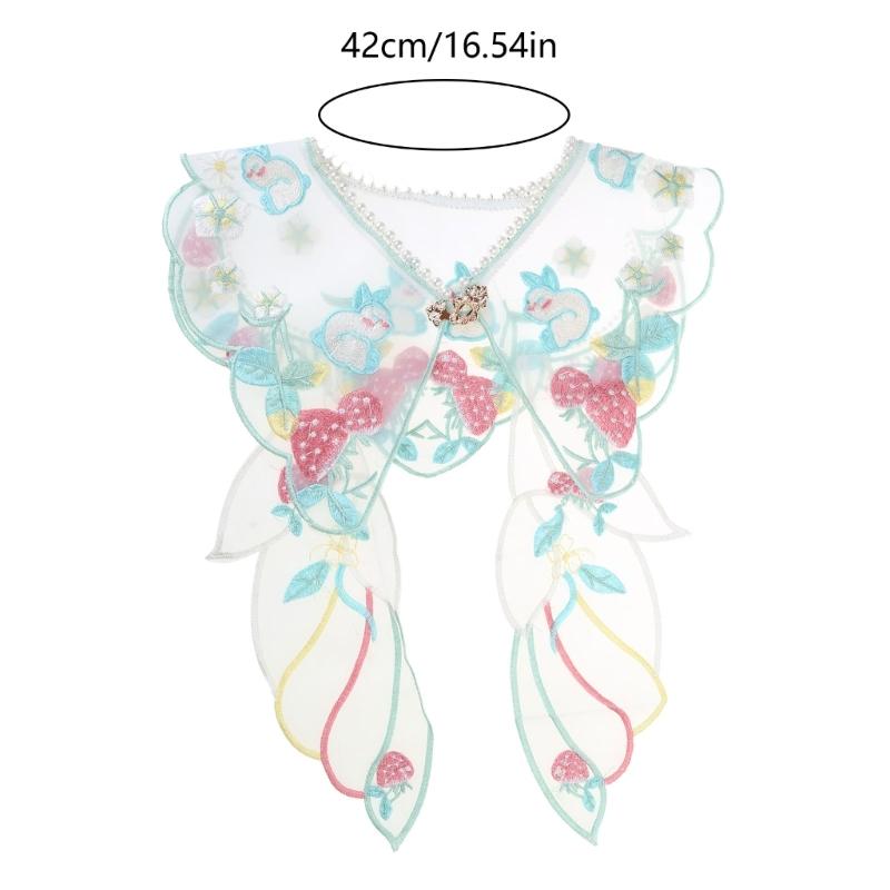Fairy Hanfu Collar False Collar Yunjian Embroidery Rabbit Detachable Collar Traditional Chinese Hanfu Accessories