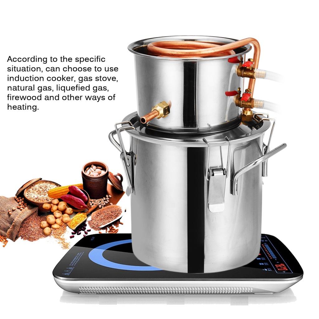 8L/2Gallon Distiller Alambic Moonshine Alcohol Still Stainless Copper Brew Water Wine Brandy Essential Oil Brewing Kit