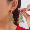 Colorful Rhinestone Christmas Tree Earrings: Unique, Luxurious, and Exaggerated Festive Style