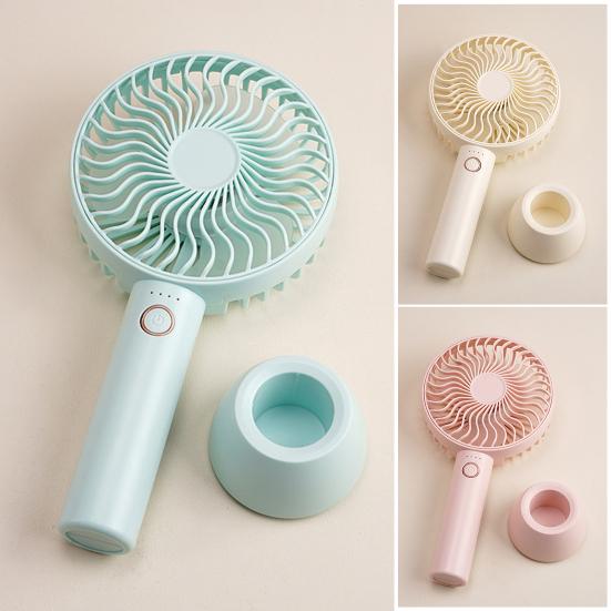 Portable Handheld Fan 4 Speed Wind Small Personal Fan with Detachable Base USB Rechargeable Desk Fan for Travel Beach Makeup Office