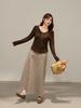 Korean High Waist Plaid A-Line Midi Skirt - Plus Size, Flaw-Slimming Women's Fall Fashion (66070)