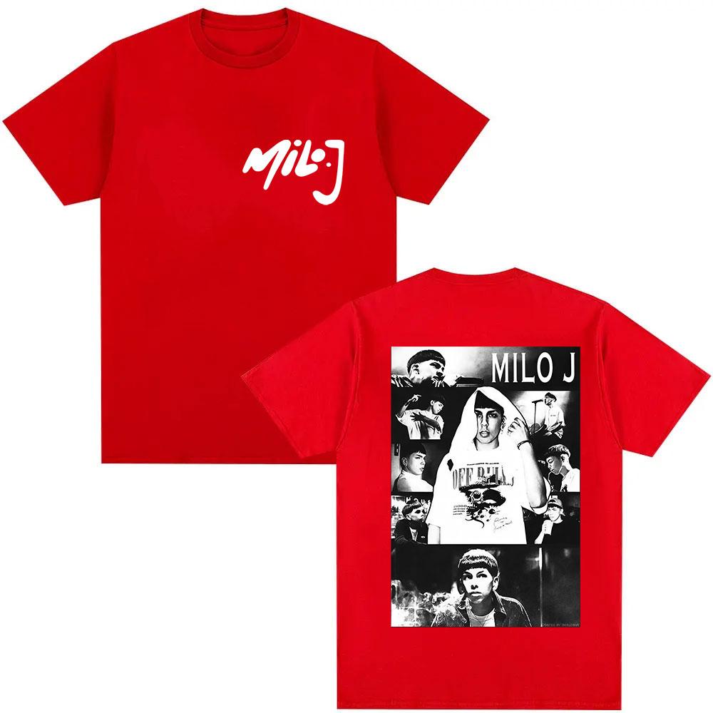 2026 Rapper Milo J Tour 2026 Graphic Tshirt for Men Hiphop Loose Fashion Shortsleeved Summer Print Cotton Tshirt Comfortable