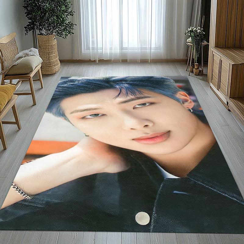 Jimin Kpop B-BTS Star Wohnzimmer Rutschfester Teppich Weicher Teppich für Schlafzimmer Kinderzimmer Spielzimmer Sofa, Heimdekoration Fußmatte Geschenk