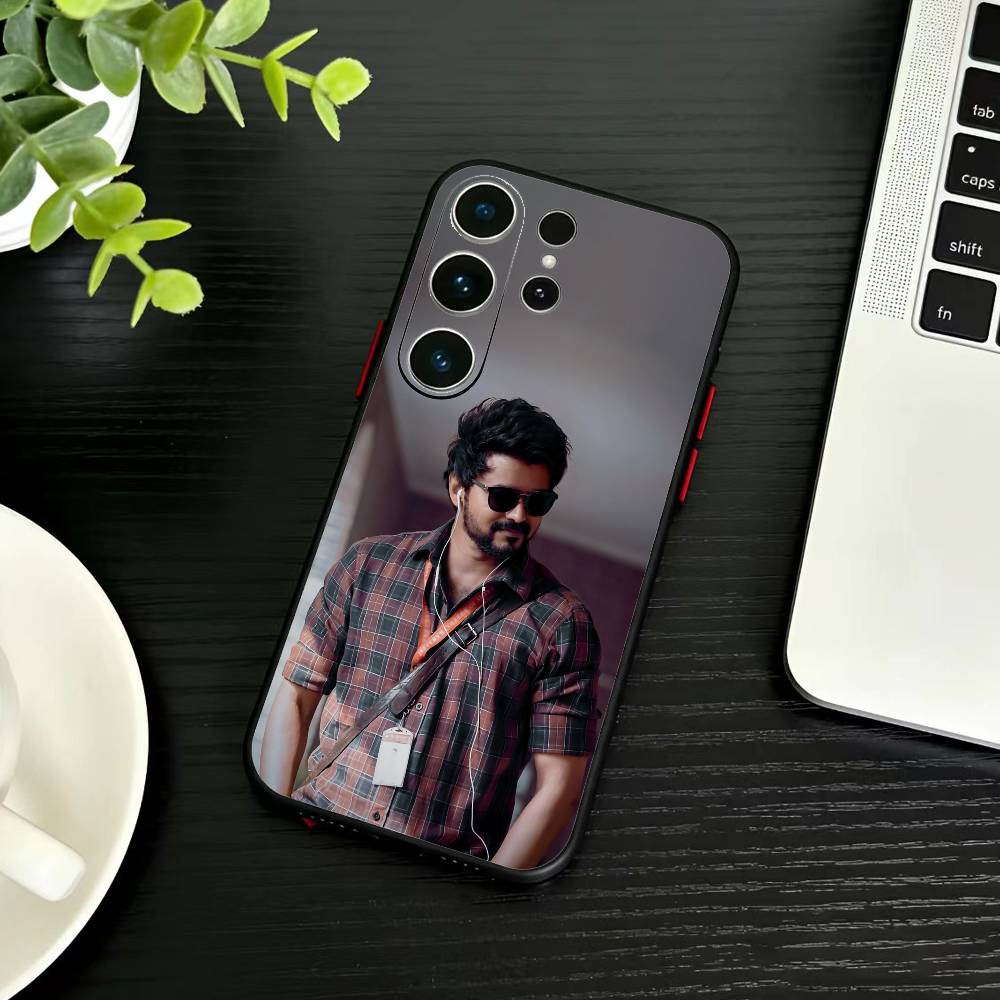 P-ThalaPathy V-Vijay Actor Phone Case For Samsung S26,S25,S24,S23,S22,S30,S21,Ultra,Plus,FE 5G Black Soft Cover