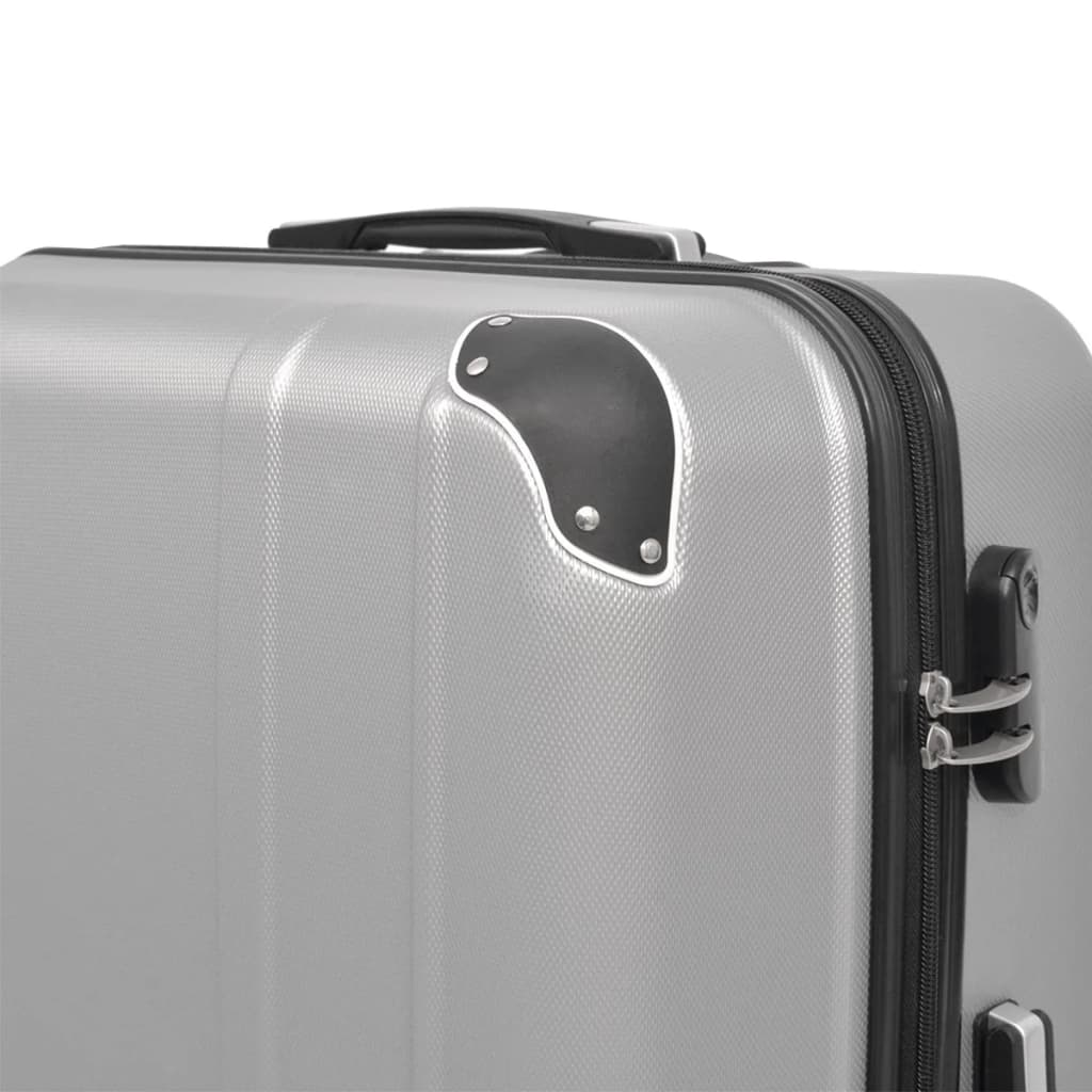 Four Piece Hard Shell Trolley Set Silver