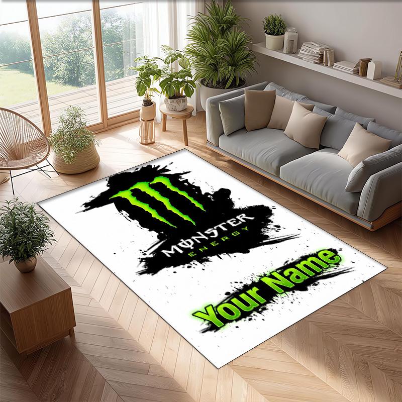 Kober Monster Energy Crystal Velvet, Personalizovaná protiskluzová podložka s vlastním textem pro domácí dekoraci, Dárek