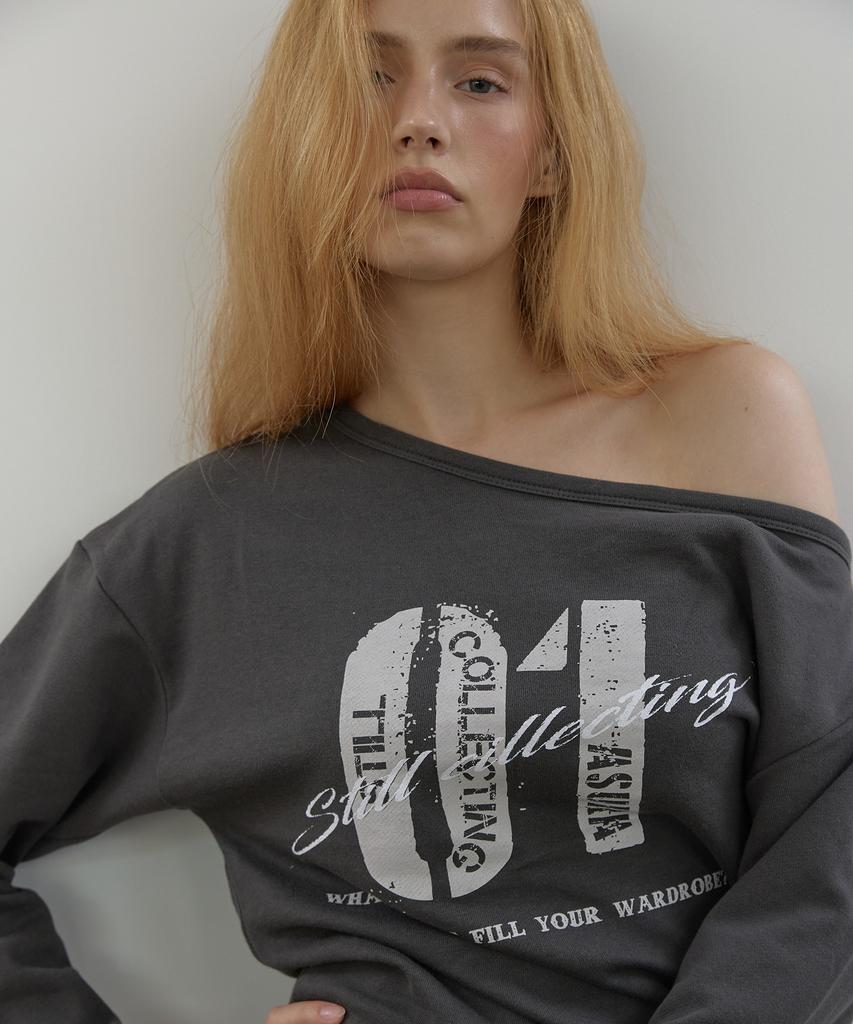 ASURA Collecting 01 One Shoulder T (Charcoal)