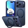 Case for iPhone 17 Pro - TPU+PC, Dark Blue, With Stand