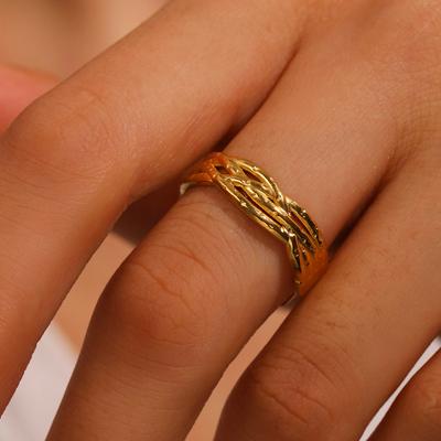 Edelstahlringe Minimalistisch Geometrisch Hohl Offener Ring Retro Designgefühl Ring Für Frauen Zirkonia Geschenke Alltagskleidung Neu