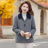 Mid-autumn and Winter New Jacket Temperament Middle-aged and Elderly Tops Thickened Short Mother Woolen Fashion Autumn and Winter Models